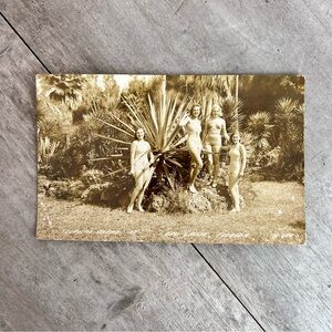 1941 Vintage Old Florida Postcard Girls Bikini Palm Trees
